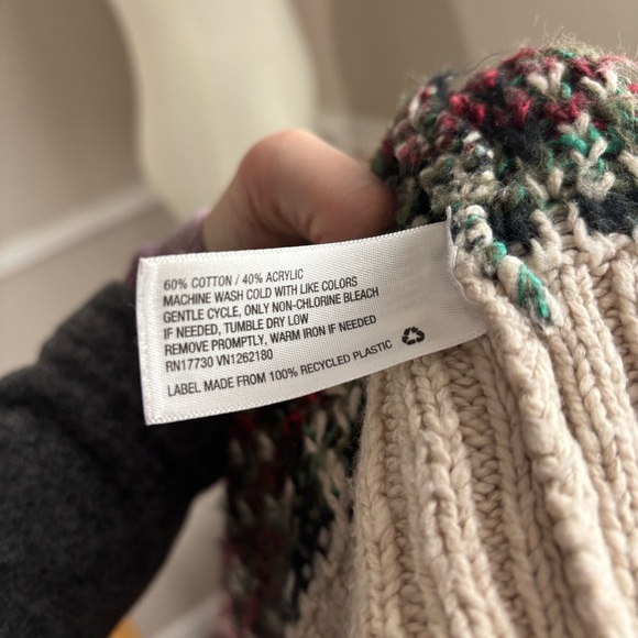 Mossimo Open Front Knit Argyle Print Cardigan Size Medium - Picture 8 of 9